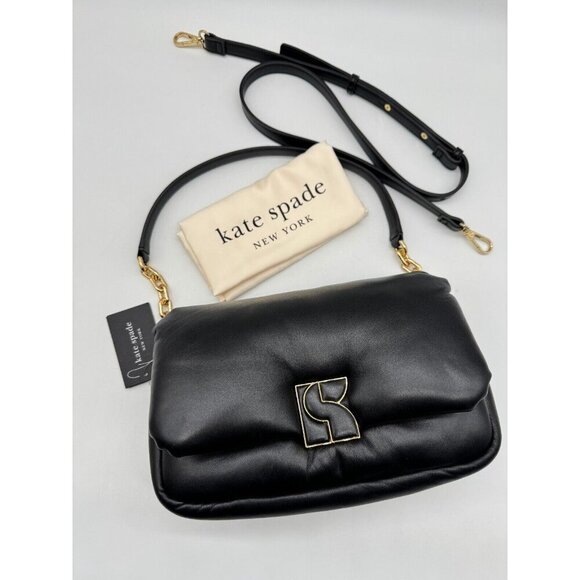 KATE SPADE NY Dakota puffy leather small shoulder crossbody + Dust bag - BLACK - Picture 2 of 13